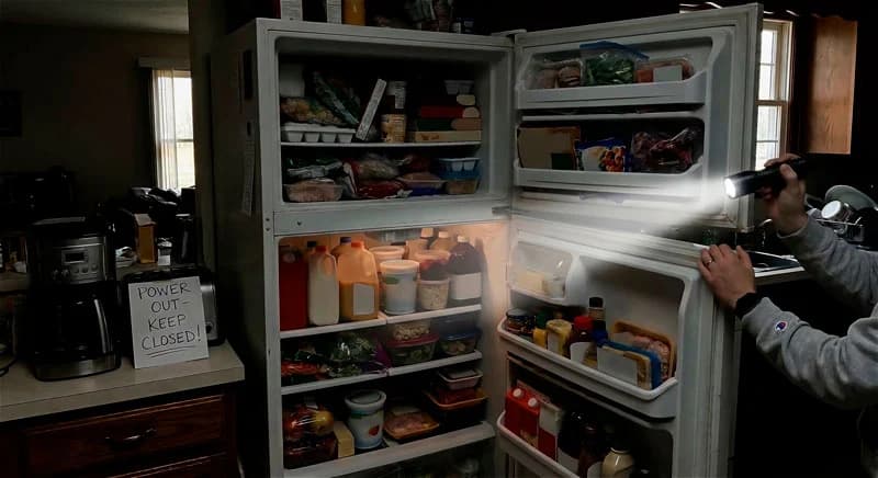 A regrigerator during a power outage in Spring, Texas