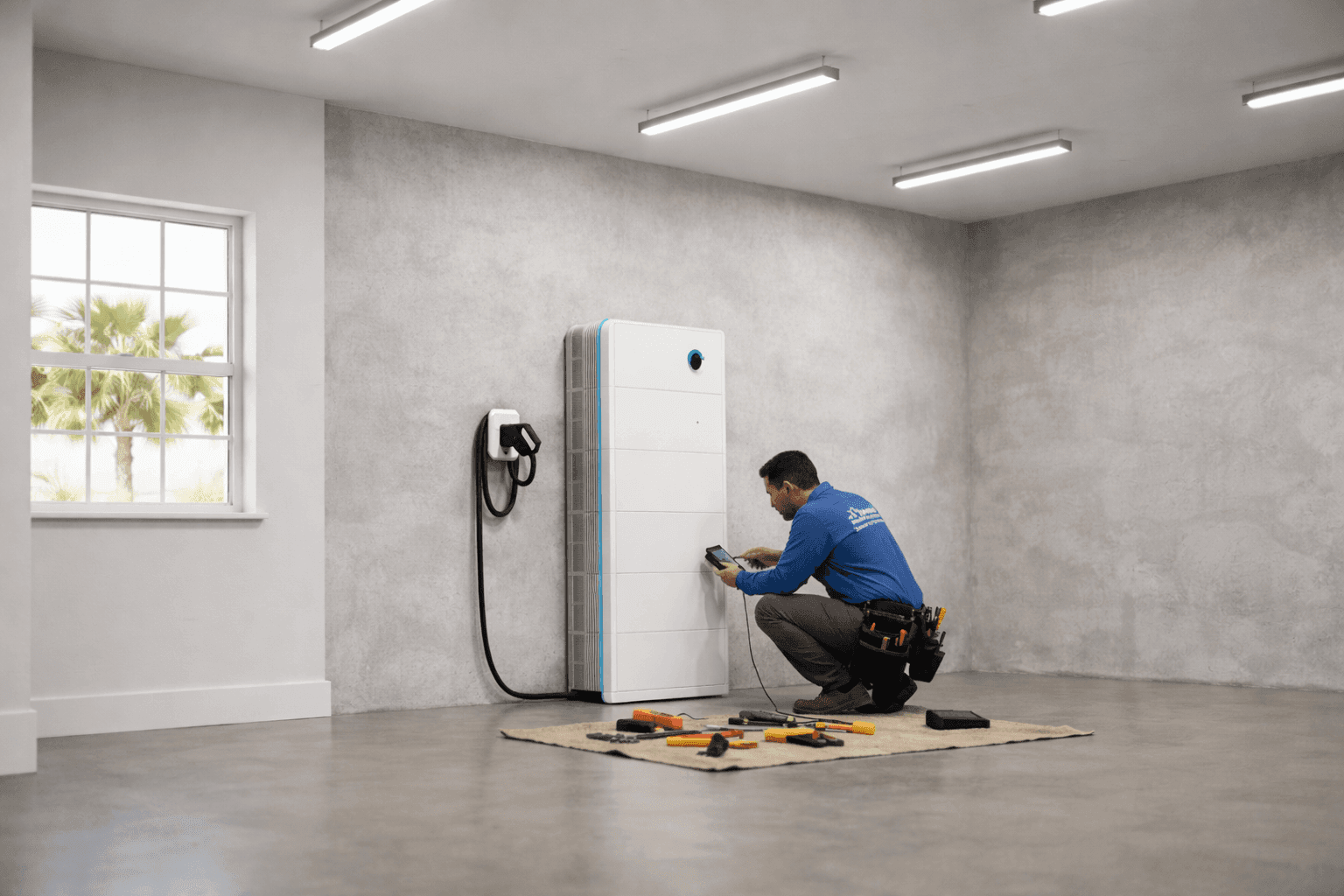 Professional installation of a battery backup system in Houston Texas (1)
