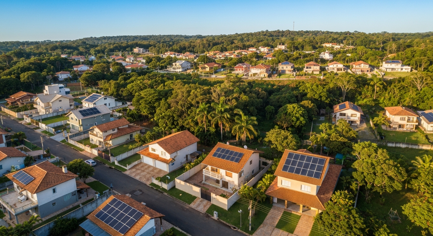 House with solar energy in Brazil